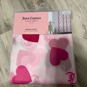 Juicy Couture Pink and Magenta Heart Shower Curtain